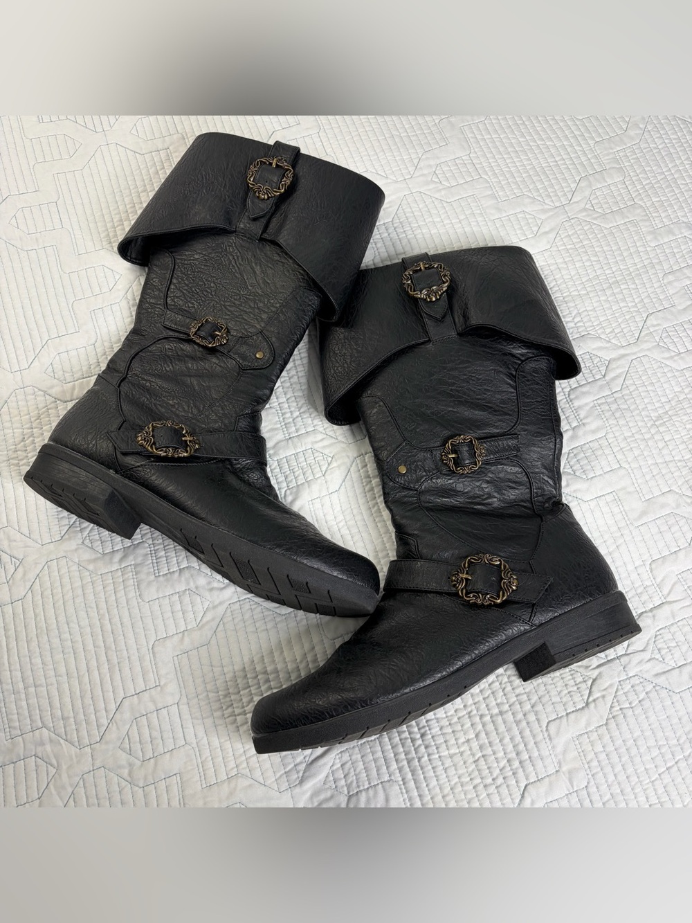 Black Medieval Knight King Arthur Elizabethan Period 17th Century Mens Boots 13